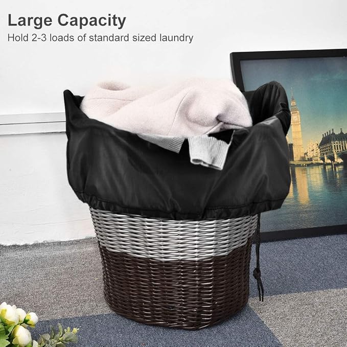 2 Pack Heavy Duty Large Laundry Bag 28x45 inch Extra Hamper Bag Dirty Clothes Organizer Drawstring Cloth Laundry Bag for Travel Camp Home College Dorm Drying Do Not Exceed 176℉ Black