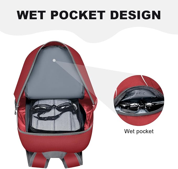 MIYCOO Backpack - Ultra Lightweight Packable Backpack for Travel Camping, Hiking Back Pack Waterproof Foldable Daypack for Men Women Red