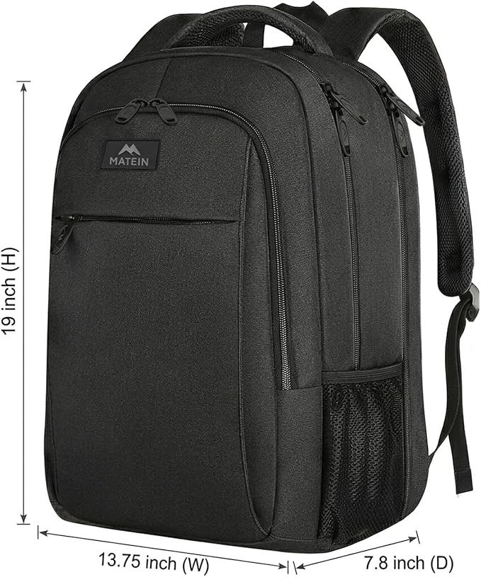 MATEIN Extra Large Backpack, 17 Inch Travel Laptop Backpack, Anti Theft TSA Friendly Business Work College Computer Backpack for Men Women, Black