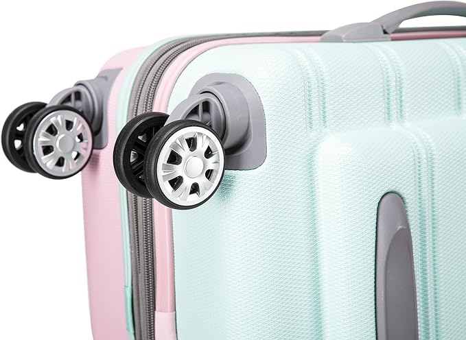 Rockland Melbourne Hardside Expandable Spinner Wheel Luggage Set, Mint, Carry-On 20-Inch and Tote 14-Inch