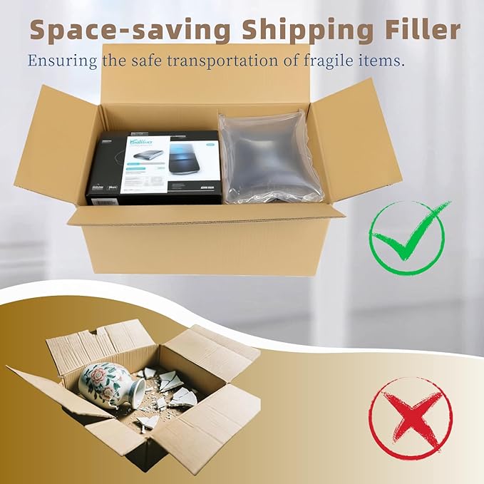 Large Air Pillows for Shipping Purse Stuffing to Keep Shape Inflatable Air Bags, 8.2" X 11.8" Air Pockets for Packaging Moving Supplies Box Filler Alternative to Packing Peanuts, 100Count
