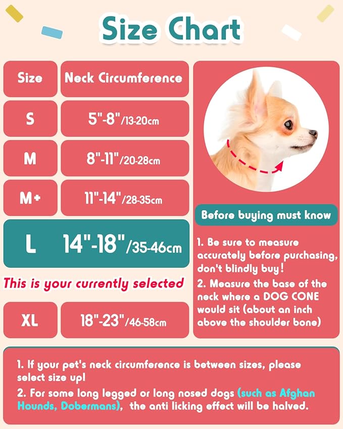 Inflatable Dog Pillow Cone Collar After Surgery, Donut Soft Neck Cone for Husky Border Collie Large Dogs, etc, Recovery E Collar to Stop Pink Donut