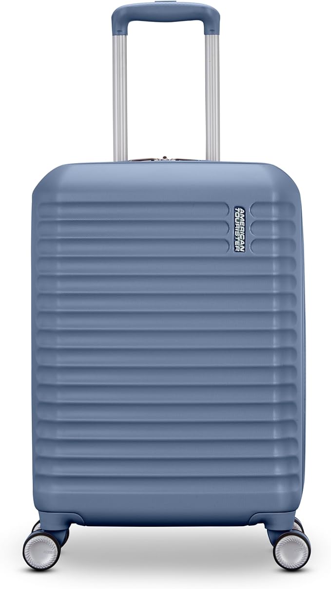American Tourister Stratum 3.0 Carry-On Spinner, Airline Approved, Durable Hardside Luggage, Expands 1.5", RightHeight™ Adjustable Handle, Elemental Blue