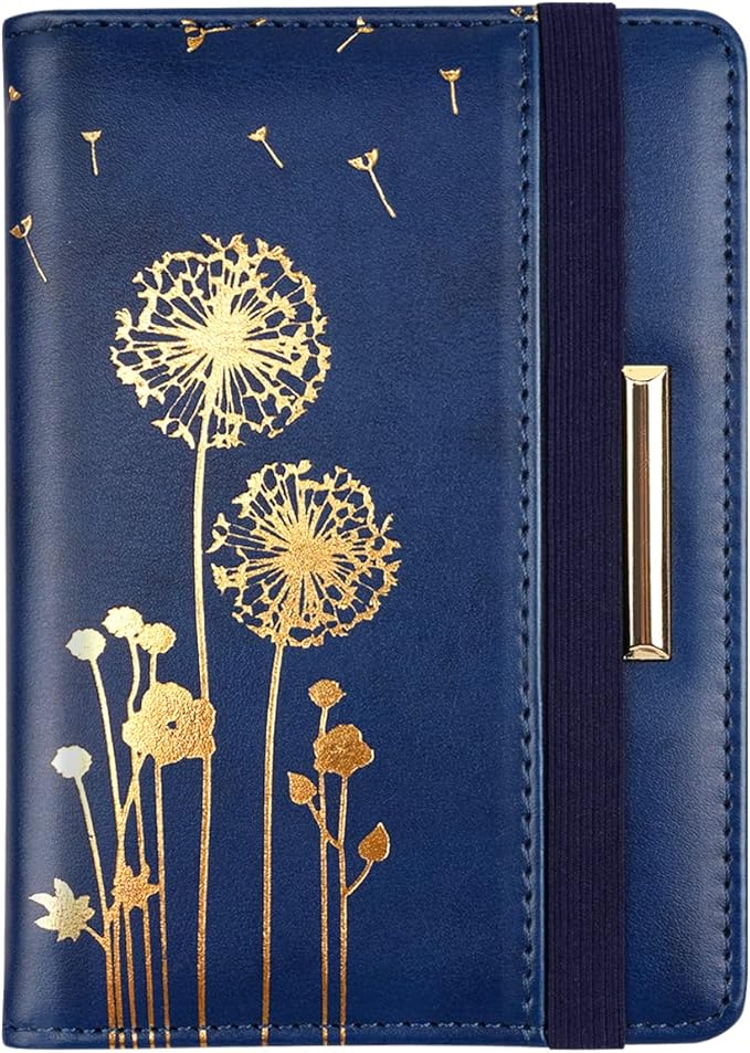 Coco Rossi Women's Fashion Dandelion Passport Wallet, Blue, RFID Blocking, 7 Compartments, Faux Leather