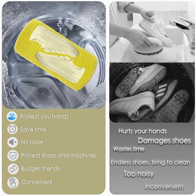 Shoe Washing Machine Bag,Laundry Shoe Bag for Washer and Dryer,Reusable Shoe Cleaning Bag for Sneakers,Tennis Shoes,With Self-locking Zipper, Microfiber Inside,Include Shoe Bag (Pro Grey - 2 Pack)
