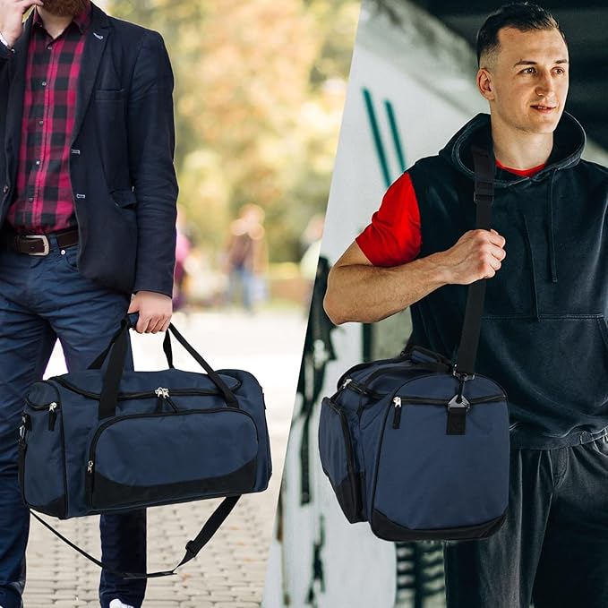 Gym Duffle Bag for Men - 55L Navy Blue Large Duffel Bags for Sports, Workout, Traveling, Durable Heavy Duty Duffel Gear Bag