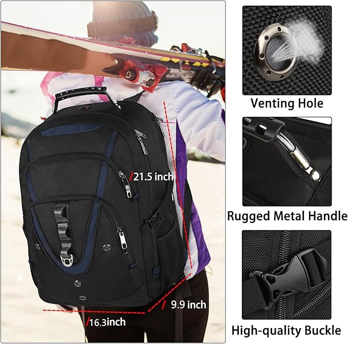 Mogplof 18.4 Laptop Backpack Men Women, 55L-60L Extra Large Laptops Backpack, TSA Friendly Flight Approved and RFID Anti-theft Pocket,Water Resistant Suiltable for Traveling