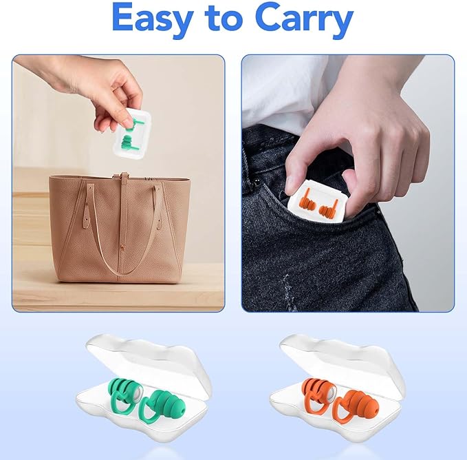 Swimming Ear Plugs Waterproof Earplugs - 2 Pairs Silicone Swim Ear Plugs for Adult Kids, Water Sports Earplugs for Showering, Bathing, Surfing - Keep Ear Water Out