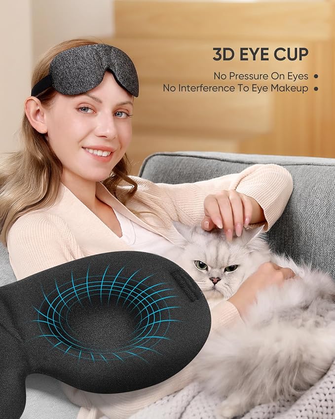 LKY DIGITAL Sleep Mask for Side Sleeper 3 Pack, Blackout 3D Eye Mask for Sleeping, Night Blindfold for Men Women