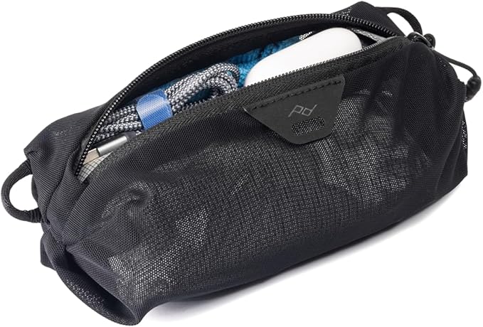 Peak Design Ultralight Mesh Packing Cube, Black, Stretchy Mesh Luggage Cube with Strap Attachment Points and Luggage Pass Throughs, Zipper Opening, Travel Organizer for Men and Women, Size XXS