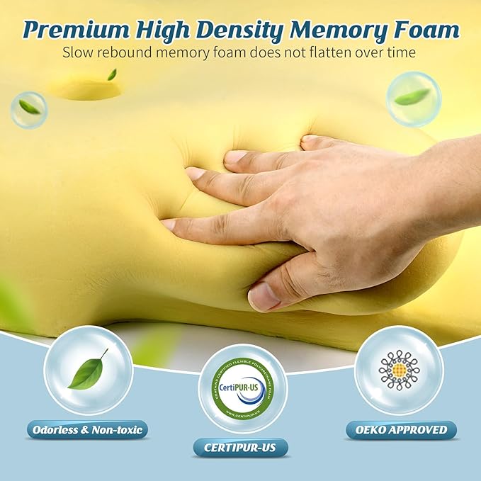 Cervical Neck Pillow for Pain Relief, Bed Pillows for Sleeping, Ergonomic Cooling Pillow, Orthopedic Contour Pillow for Side Back Stomach Sleepers,Neck Support Memory Foam Pillows with Pillow Covers