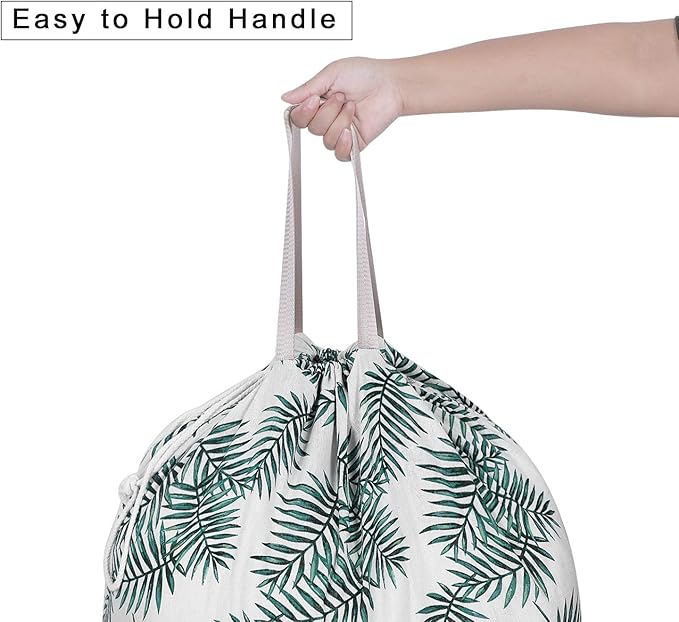 Extra Large Laundry Bag with Drawstring and Handle, Heavy Duty Travel Dirty Clothes Bag for Laundromat and Household, Durable Rip-Stop Laundry Hamper Liner, 28 x 40 Inch, Bamboo