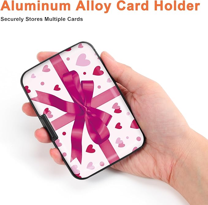 Mayski Credit Card Holder, RFID Blocking, Aluminum Alloy Hard Case, Small Mini Business Metal Wallet for Women Men, Heartfelt Gift