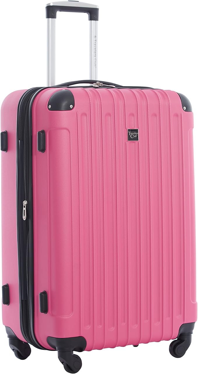 Travelers Club Midtown Hardside 4-Piece Luggage Travel Set, Bubble Gum
