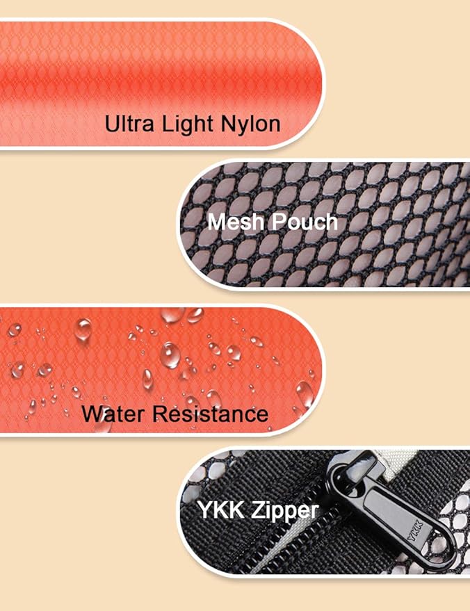 GOX Travel Small Toiletry Bag for Men Nylon Dopp Kit Medicine Bag Travel Organizer Pouch Shave Kits for Teens Toiletry Essentials Bathroom Compact (Orange, 9.8 * 4.3 * 3.3 Inches)