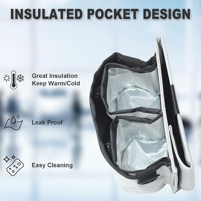 Bokelai Luggage Travel Cup Holder with Luggage Straps Free Hand Drink Caddy Beverage Holder Travel Accessories Flight Attendants Businessmen Travelers Fits Roll on Suitcase Handles Light Grey