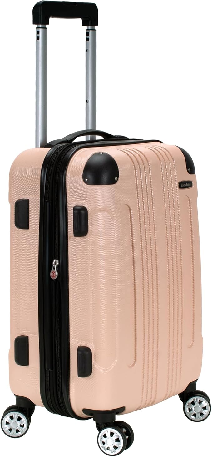 Rockland London Hardside Spinner Wheel Luggage, Champagne, 3-Piece Set (20/24/28)