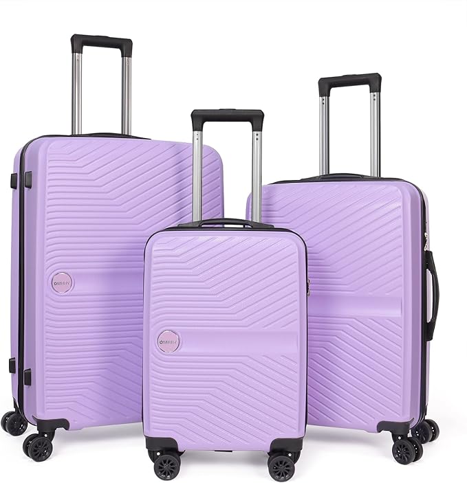 Luggage Set 3 Pieces -Suitcase Set - Luggage with Wheels - Check-in Luggage - PC + ABS Durable Suitcase Rotating Silent Wheels 3-Piece 20/24/28 Mint Green (purple)