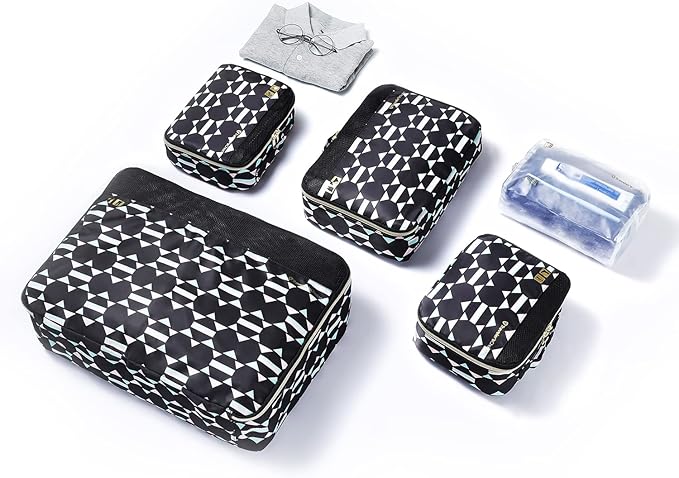 Traveler's Choice Cloverland Packing Cubes 5 Piece Set, Kaleidoscope