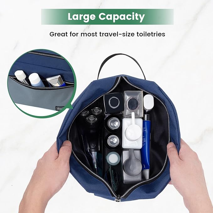 Travel Toiletry Bag - Small Toiletry Bag for Men Skincare Bag for Toiletries Accessories Gifts - Navy Blue