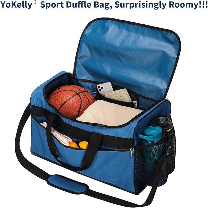 Gym Bag 20 inch Sport Duffle Bag for Men - 40L Weekender Duffel Bag for Travel - Royal Blue