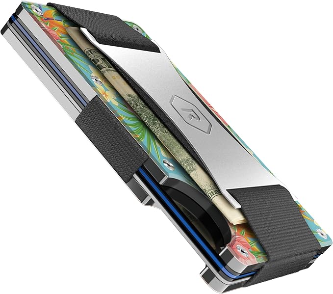 Ridge Wallet for Men - Slim Minimalist Compact Wallet and Card Holder, RFID Protected Front Pocket Wallets for Men with Integrated Cash Strap