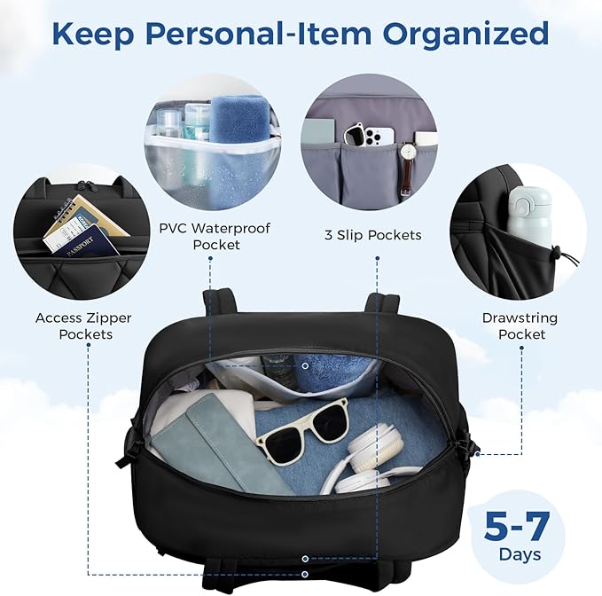 Gym Bag for Women, Puffer Travel Duffle Bag With Shoes Compartment & Wet Pocket, Carry On Tote Bag For Weekender, Overnight, Sport duffel bags for traveling (Black, Large)