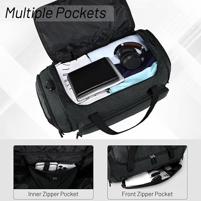 MIER Large Gym Bag for Men Sports Duffle Bag with Shoe Compartment 60L Lightweight Duffel Bags for Workout Fitness Travel