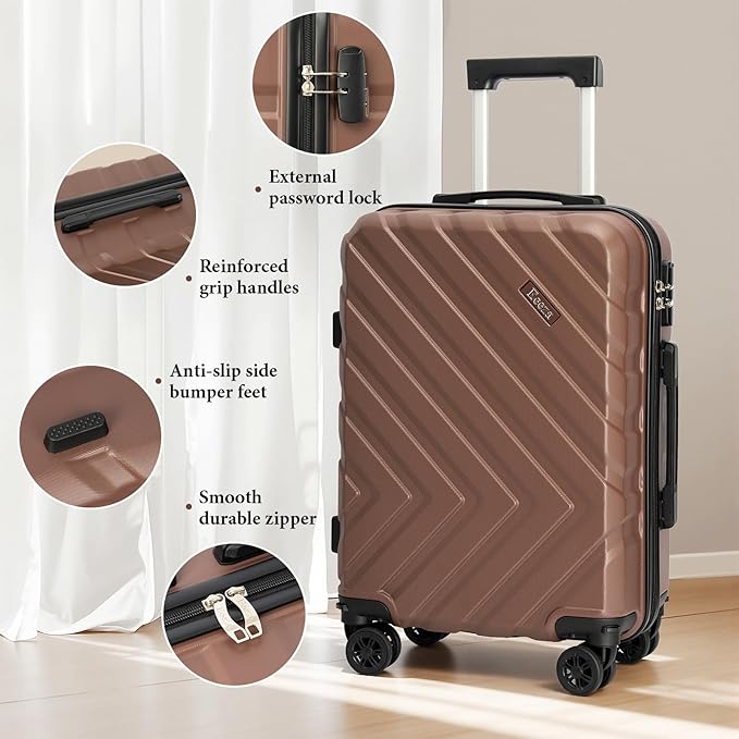 Luggage Sets 5 Piece,Suitcases with Wheels, Hard Case Luggage with Detachable Spinner Wheels,Carry On Luggage Set (5 Piece Sets (20"/24"/28"/DB/TB))