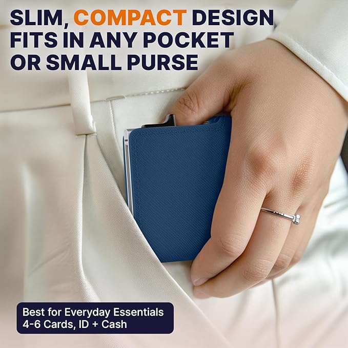 Conceal Plus Pop Up Wallet for Women – Slim Wallet for Small Purse & Crossbody Bag with Quick Card Access and RFID Blocking – Compact Card Holder (4-6 Card Capacity)