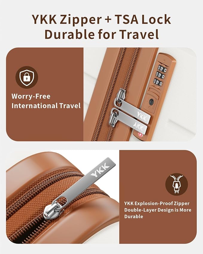 3 Piece Luggage Set, 21/25/29 Inch Expandable Luggage Sets with Spinner Wheels, ABS+PC Hardshell Suitcases, Suitcase Set with YKK Zipper, TSA Lock & 3 Tags