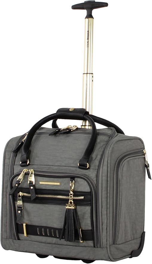 Steve Madden Designer Luggage Collection - 3 Piece Softside Expandable Lightweight Spinner Suitcase Set - Travel Set Includes an Under Seat Bag, 20-Inch Carry on and 28-Inch Checked Suitcase,