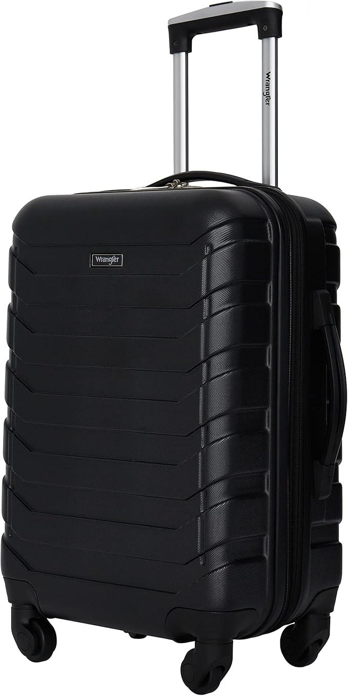 Wrangler 4 Piece Miami Luggage and Packing Cubes Set, Black
