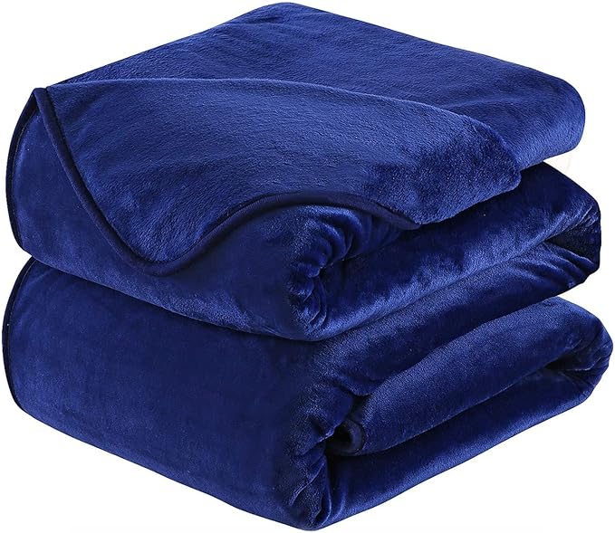 Flannel Fleece Summer Blanket All Season Lightweight Throw for The Bed Extra Soft Brush Fabric Winter Warm Sofa Blanket Twin Royal Blue
