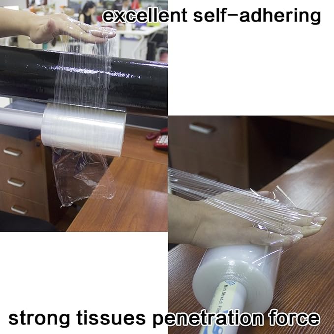 Clear Stretch Wrap 6"×1000' Plastic Wrap Roll for Moving Shipping Wrap,Industrial Strength Shrink Packing Wrap Heavy Duty Stretch Film with Handle
