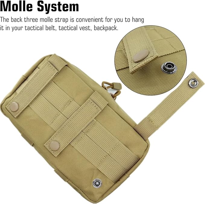Tactical Molle Pouch, Multi-Purpose EDC Admin Pouch Utility Gadget Gear Backpack Military Waist Bag for Outdoor, Hunting, Traveling, Hiking