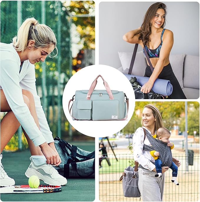 FIORETTO Women's Gym Duffle Bag with Shoes Compartment, 30L Capacity, Ideal for Travel, Gym, Sports, Duffel, Weekender