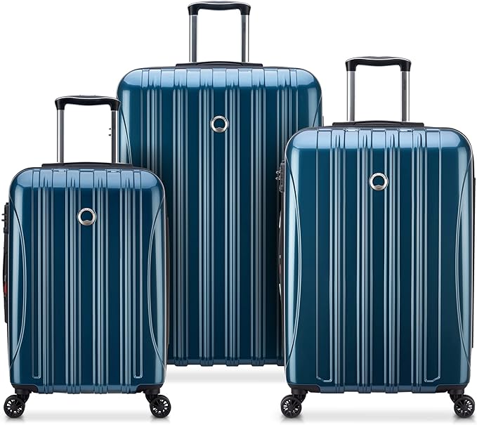 DELSEY PARIS Helium Aero Hardside Expandable Luggage with Spinner Wheels, Teal, 3-Piece Set (21/24/28)