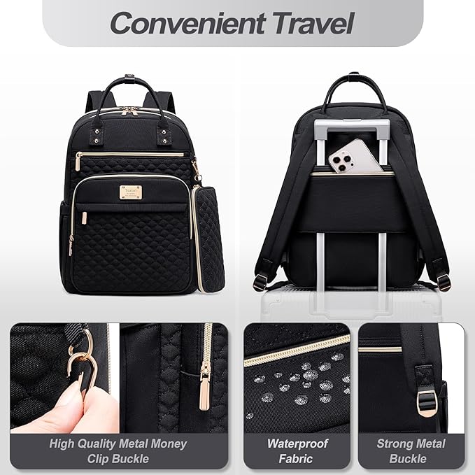 Tealari Laptop Backpack for Women,15.6 Inch Laptop Backpack for Work,Water Resistant Travel Backpack,College Bookbag with Wallet
