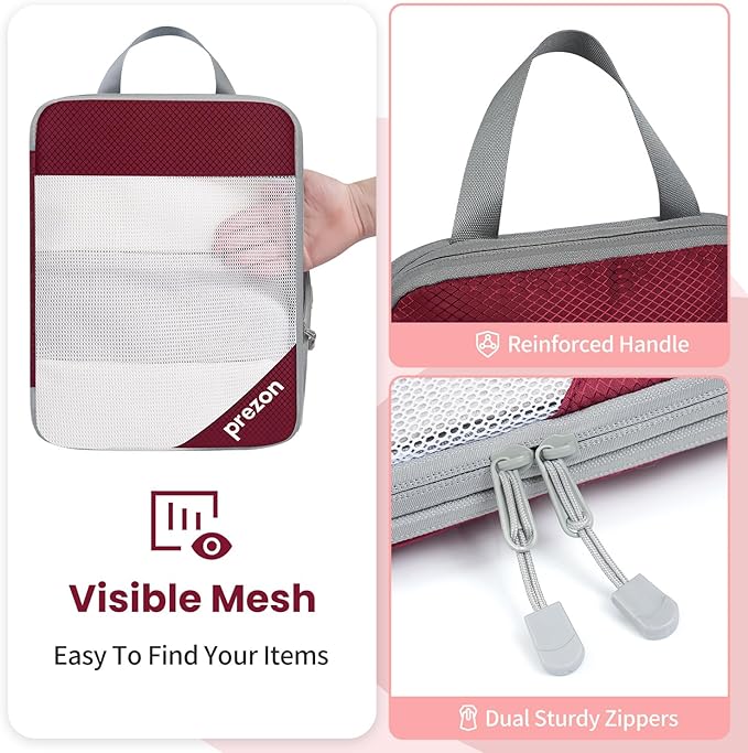 Compression Packing Cubes for Travel, Lightweight Vacation Travel Essentials, Travel Accessories for Suitcase Organizer Bags Set, Durable Luggage Organizer