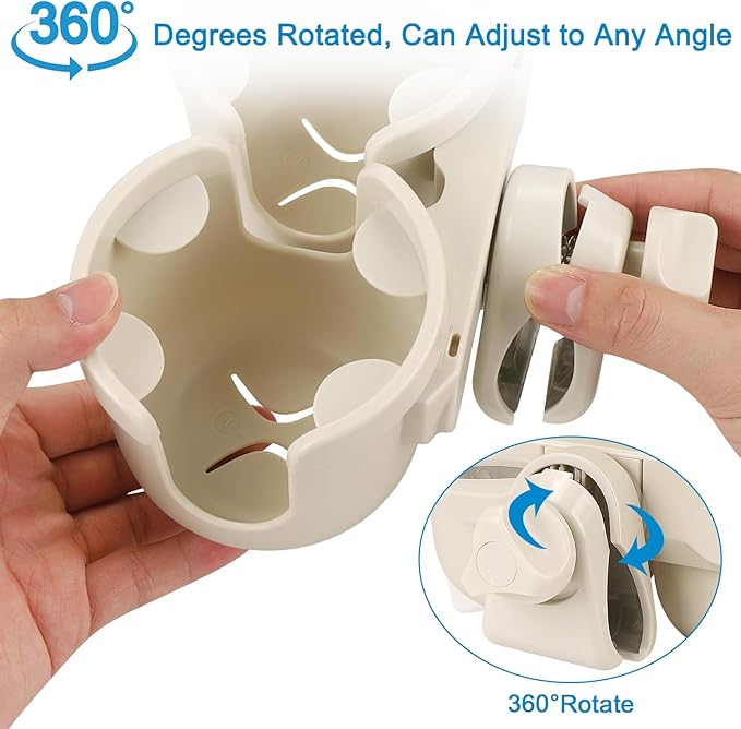 Accmor Stroller Cup Holder with Phone Holder, Bike Cup Holder, Universal Cup Holder for Uppababy Nuna Doona Strollers, 2-in-1 Cup Phone Holder for Stroller Bike Wheelchair Walker Accessory