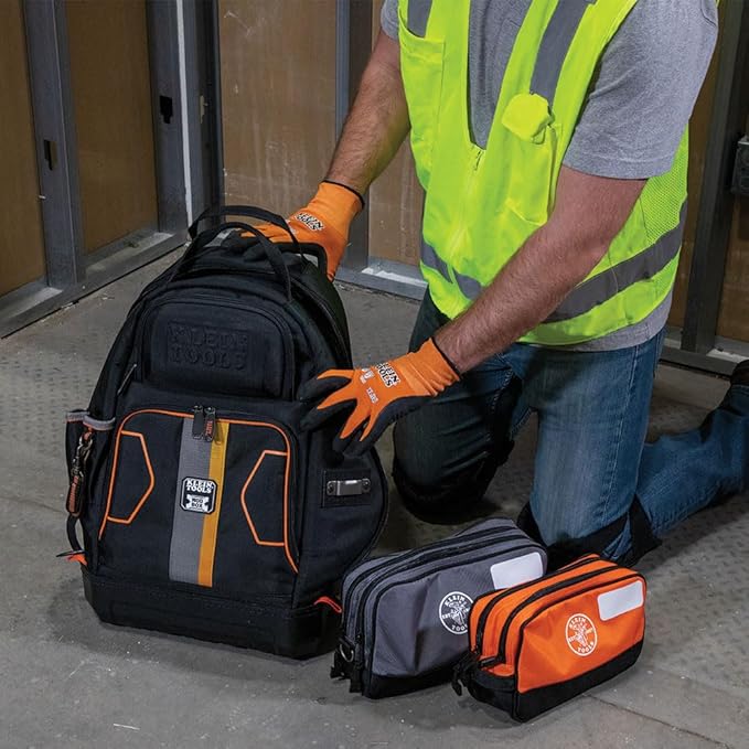Klein Tools Tool Pouch, Dual Compartments, Heavy-Duty Tool Bag Organizer, Multipurpose Bag