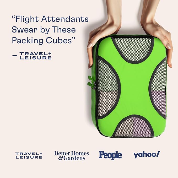 Shacke Packing Cubes for Travel 5 Set - Compression Luggage Organizer Bags - Versatile Travel Organizer for Women and Men - Optimized Packing Bags - Travel Essentials (Green Grass)