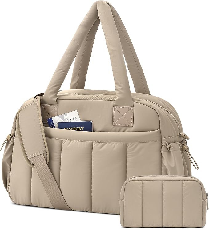 oscaurt Gym Bag for Women Lightweight Duffle Bag for Travel with Toiletry Pouch Water Resistant Carry On Weekender Overnight Duffel