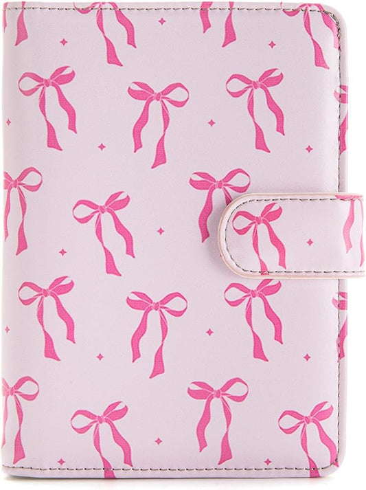 Passport Holder for Travel Essentials, RFID Blocking Passport Wallet Cover with Magnetic Closure, Passport Book Holders for Women and Men (Pink Bow)