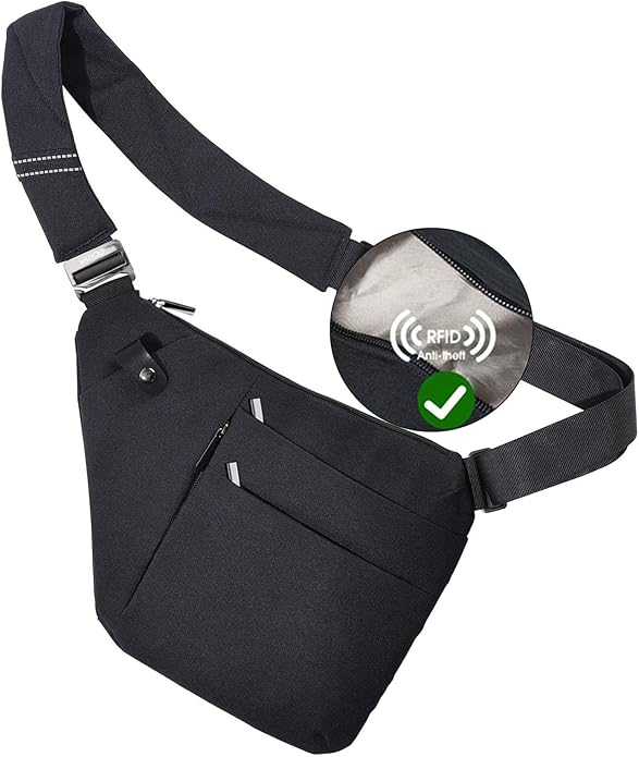 VADOO Sling Bag - Anti-theft Crossbody Shoulder Bag for Men and Women
