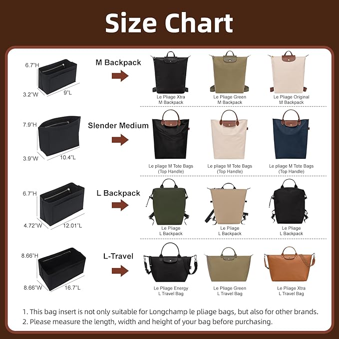 Doxo Purse Organizer Insert Compatible with Longchamp Le Pliage M Handbags,Shoulder Bag L,Custom Fit Size,with Cup Holder(Large,Black)