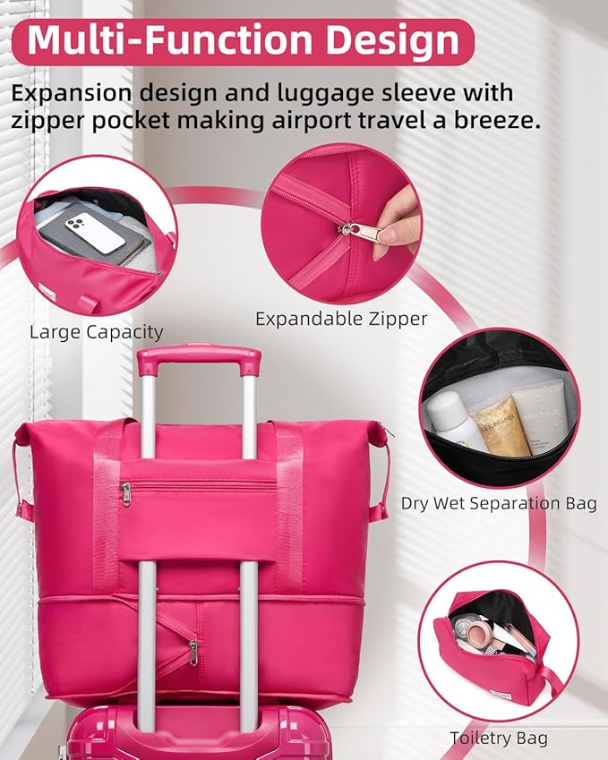 LARVENDER Carry on Luggage 22x14x9 Airline Approved, 20 Inch Hardside Suitcase with Wheels TSA Lock, PC+ABS Lightweight Travel Luggage Sets for Women, Berry Sparkling, 3 Piece Set