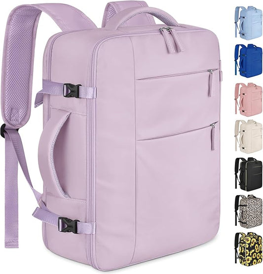 Capolo Travel Backpack for Women Men Waterproof Laptop Backpack Airlines Approved Carry On Backpack Bag Computer Bookbag for Business, Work, Traveling Fits 17 Inch Laptop(Purple)