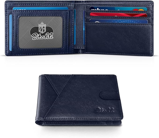 Zitahli Bifold Wallets for Men - Slim RFID Leather Credit Card Holder for 6-11 Cards, Minimalist Thin Wallet with ID Window & Cash Slot,Front Pockt Carteras Para Hombres, Birthday Gifts for Men | Slim, RFID Blocking, Premium, Front Pocket, Gift Box, Le...